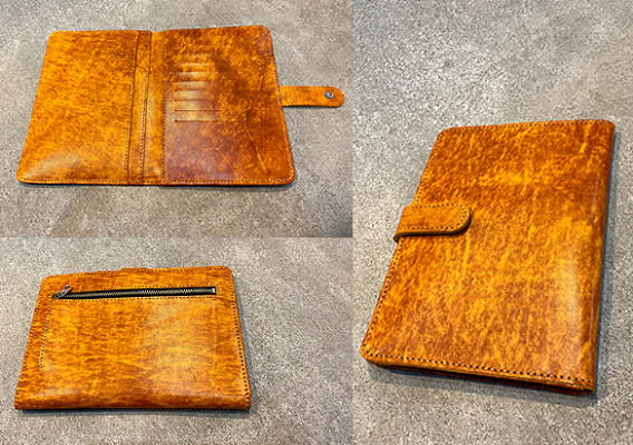 本革パスポートカバー_アニリンオレンジ